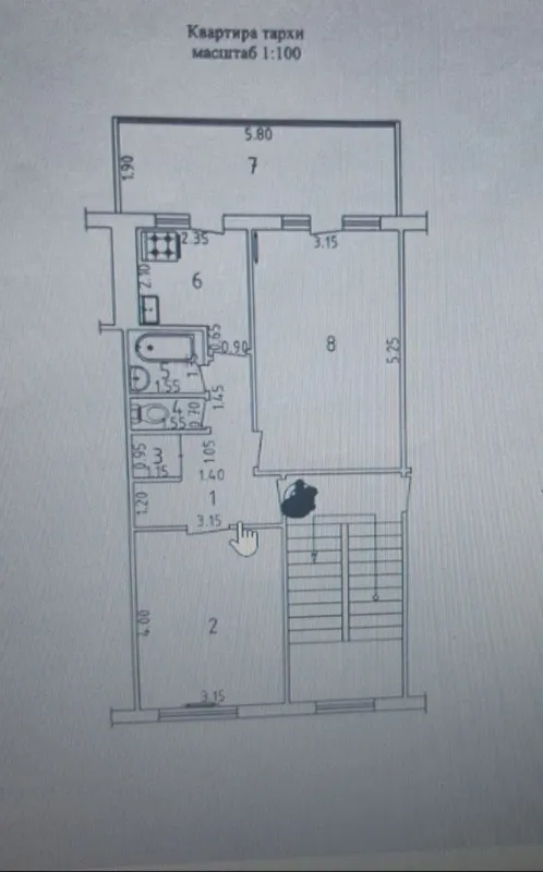 2/2/4 Феруза Гинекология Улучшенка 2X6. 57 m2 своя — фото 9
