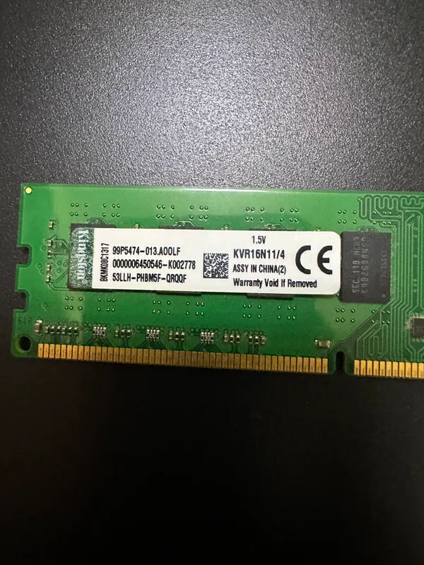 Kingston DDR3 4 GB operativ xotira 2 Kingston DDR3 4 GB operativ xotira 2