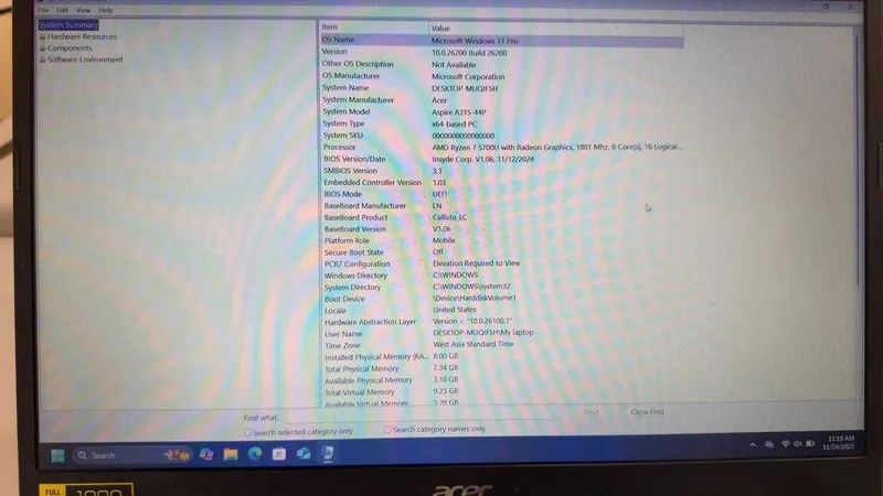 Acer aspire 315 ryzen 7 500 xotira 16/512 — фото 5