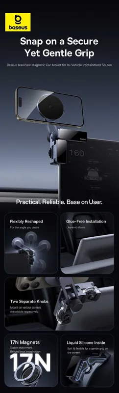Baseus MaxView Магнитный держатель для Tesla Lixiang AITO NIO ZEEKR — фото 1