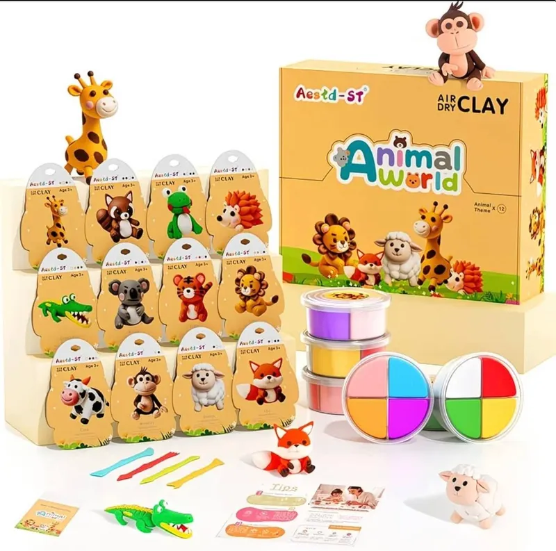 Набор для лепки из воздушного пластилина plastilin