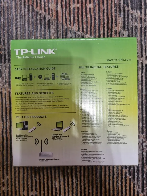 Wi-Fi USB адаптер TP-Link TL-WN727N (150 Mbps) — новый — фото 1 Wi-Fi USB адаптер TP-Link TL-WN727N (150 Mbps) — новый — фото 1