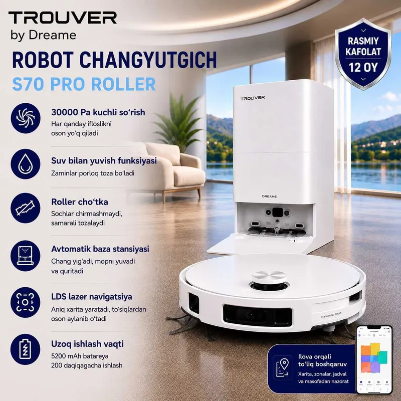 TROUVER S70 Pro Roller Robot pilesos 1 TROUVER S70 Pro Roller Robot pilesos 1