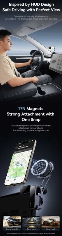 Baseus MaxView Магнитный держатель для Tesla Lixiang AITO NIO ZEEKR — фото 4