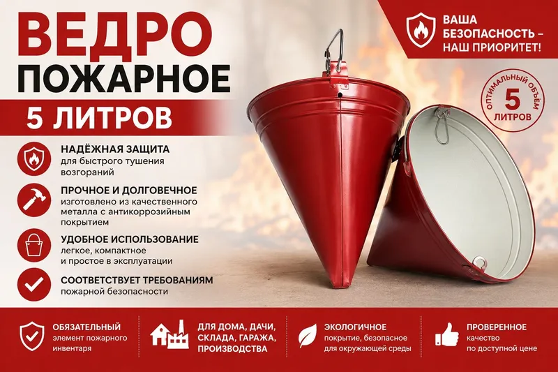 Ведро пожарное 5 литров 1