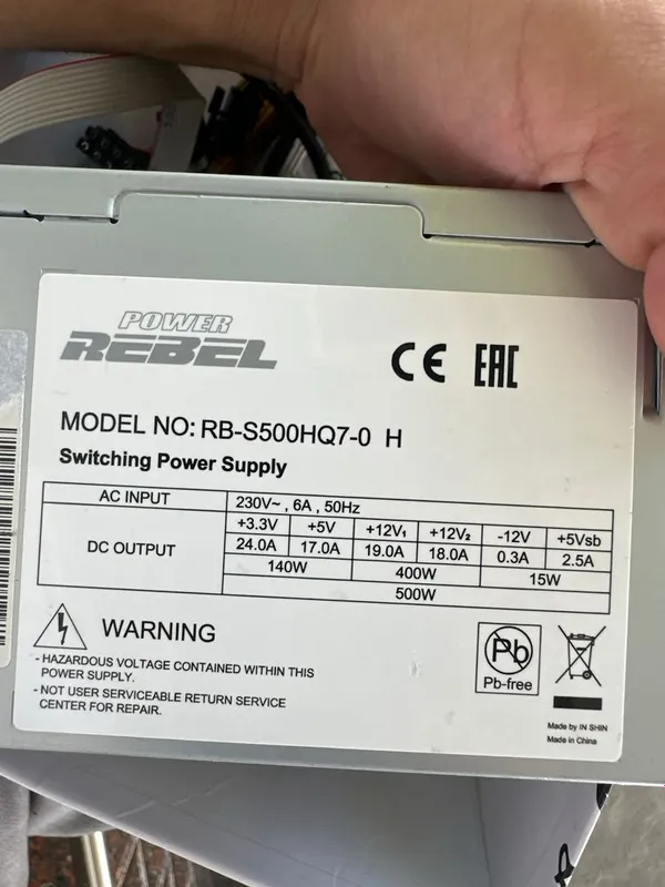 Блок питания Rebel 500W для компьютер Блок питания Rebel 500W для компьютер
