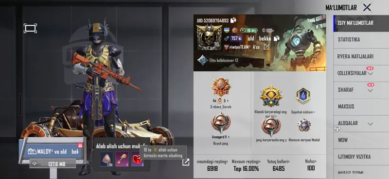 PUBG AKK SOTILADI 500 MIN SOM — фото 1