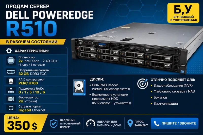 Сервер Dell PowerEdge R510 Сервер Dell PowerEdge R510
