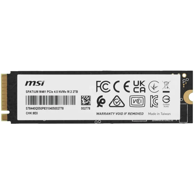 - Твердотельный накопитель SSD M.2 2TB MSI SPATIUM M461 NVMe PCIe 2