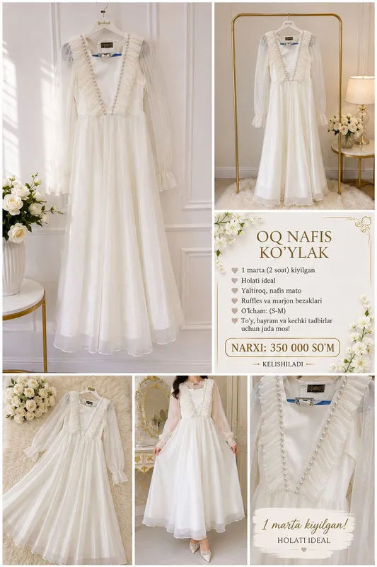 Elegant vecherniy ko'ylak Elegant vecherniy ko'ylak