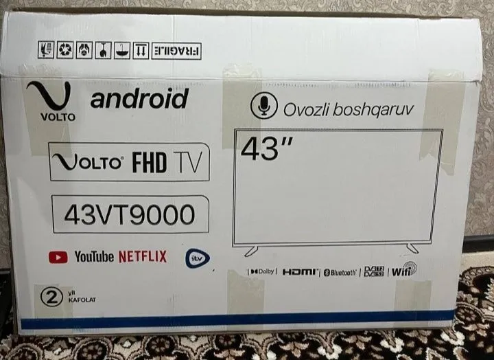 Televizor Android Volto 43talik yengi karobkada 2