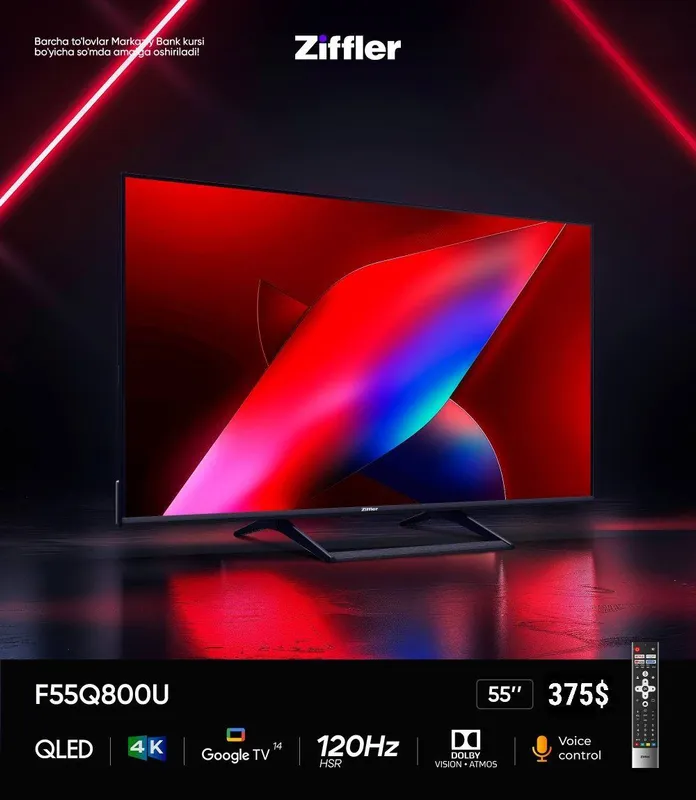 Телевизор 55" Smart QLED / ZIFFLER / WEB OS телевизор Телевизор 55" Smart QLED / ZIFFLER / WEB OS телевизор