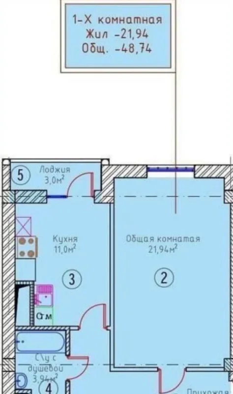 Срочно 1 ком 50 кв.м Жк Феруза — фото 3
