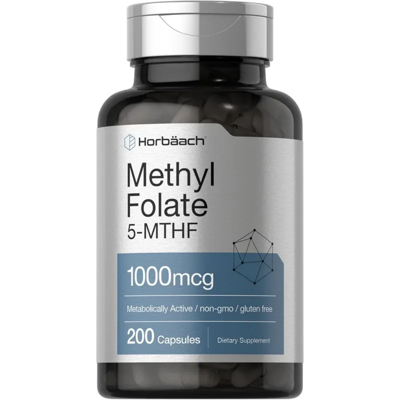 Метилфолат.Фолиевая кислота.Horbäach Methyl Folate 1000 мкг200 капсул — фото 1