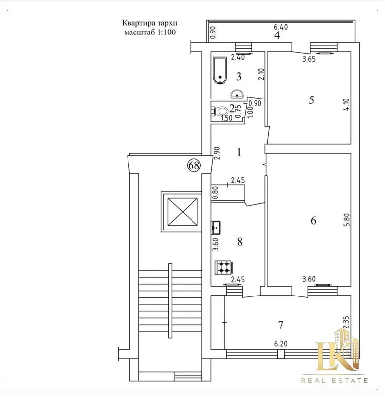 2 xonali kvartira sotiladi, 90 m², lifti bor g‘ishtli uy