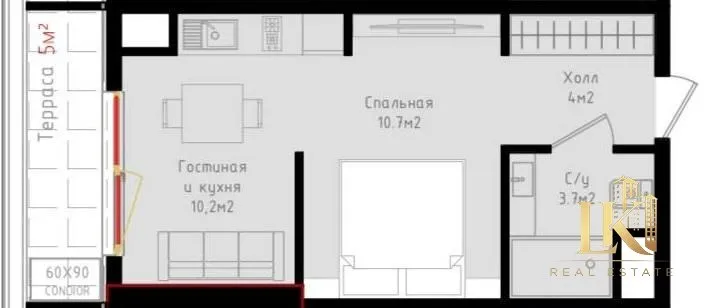 Продаётся 1-комнатная квартира с балконом в ЖК Resim — фото 4 Продаётся 1-комнатная квартира с балконом в ЖК Resim — фото 4
