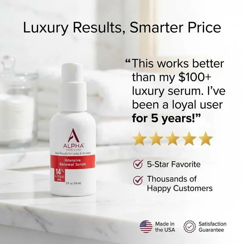 Alpha Skin Care 14% Glycolic AHA Serum 2 Oz anti-aging для лица и шеи — фото 3