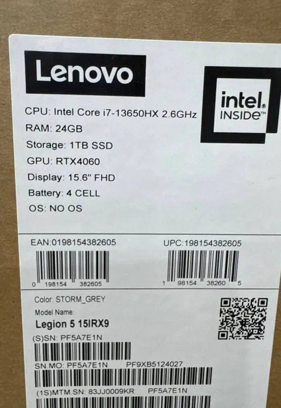 Игровой ноутбук Lenovo LEGION 5 15IRX9 (KOREA) — фото 1
