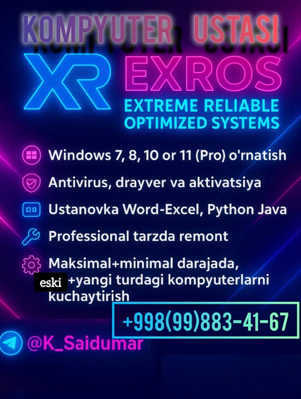 Kompyuter ustasi. Windows установка. Ремонт компьютеров. 3 Kompyuter ustasi. Windows установка. Ремонт компьютеров. 3