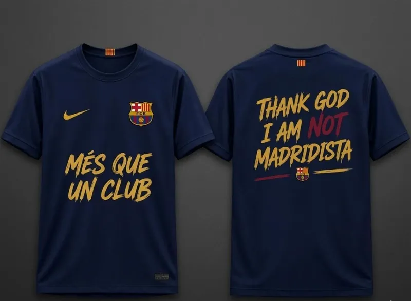 Barselona muxlislari uchun futbolka 1 Barselona muxlislari uchun futbolka 1