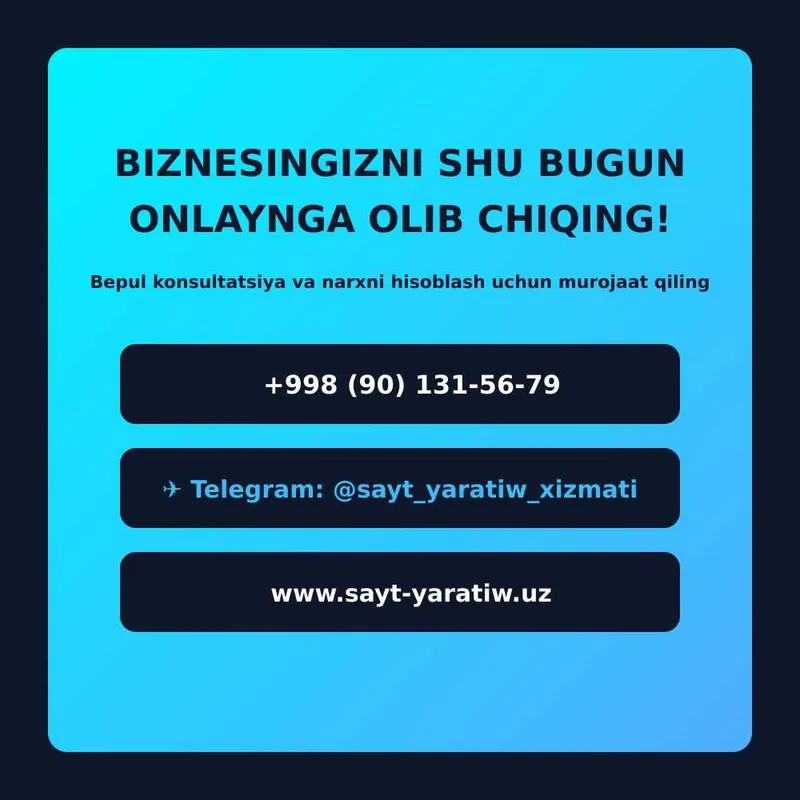 Sayt yaratish xizmati | Biznes uchun zamonaviy vebsaytlar 8