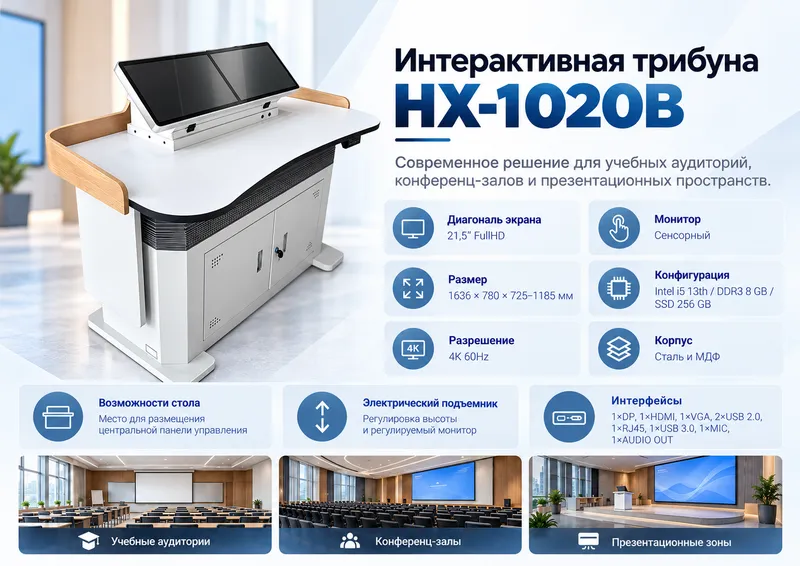 Интерактивная сенсорная трибуна для конференц-зала 5