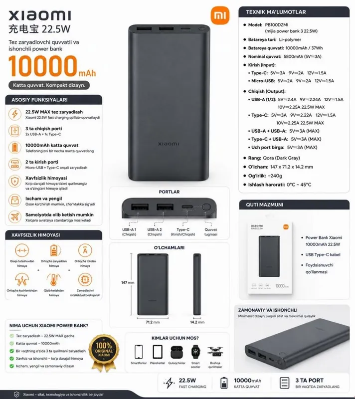 Power Bank Xiaomi 3 2 Power Bank Xiaomi 3 2