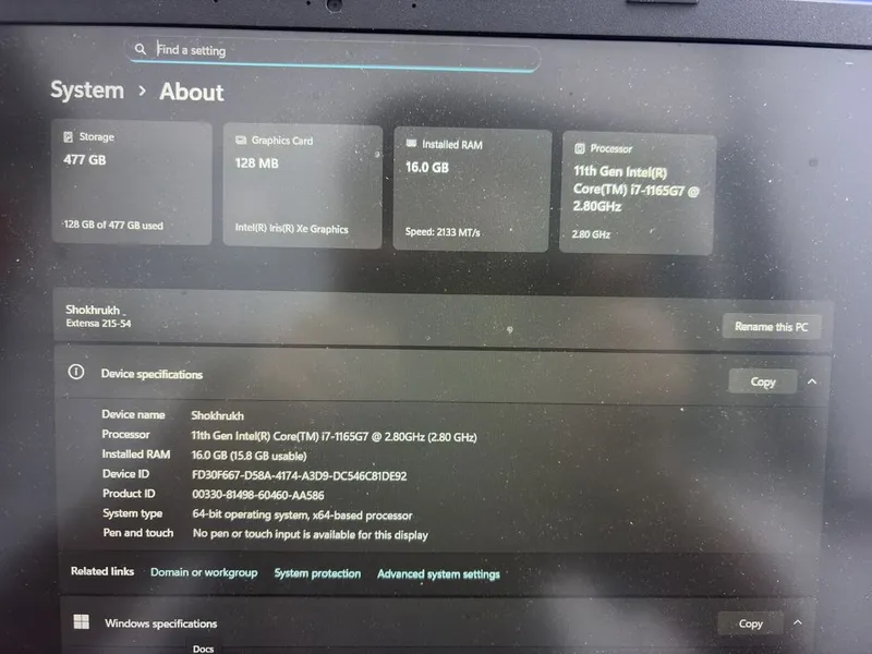 Acer Core i7 16-RAM