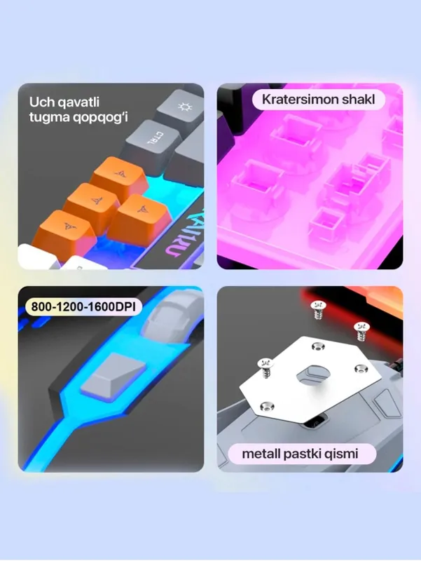 Механическая клавиатура с мышью. RGB 2