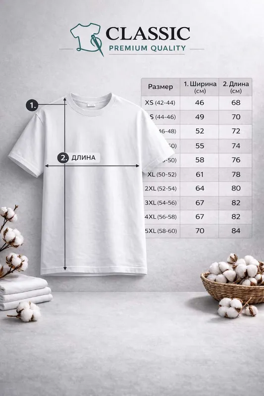 Мужские и Детские Футболки CLASSIC Premium Quality — 100% Хлопок — фото 1