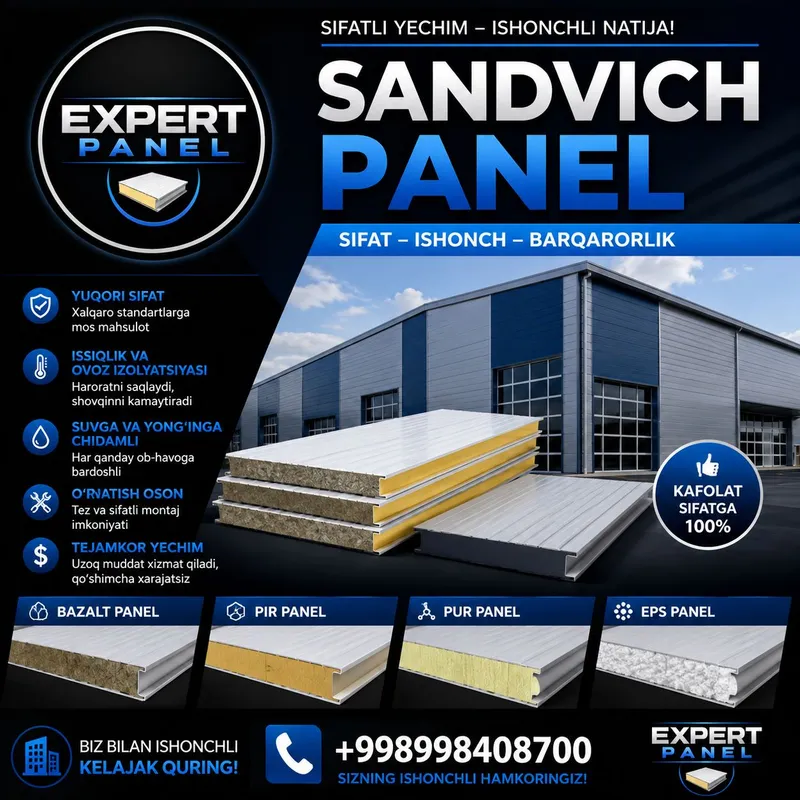 Sedvich panel bazalt va pokak Sedvich panel bazalt va pokak