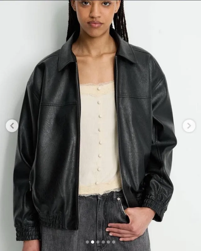 Кожаный бомбер Pull&bear 5