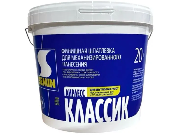 Semin Airless Classic финишная полимерная шпатлевка, 20 кг Semin Airless Classic финишная полимерная шпатлевка, 20 кг