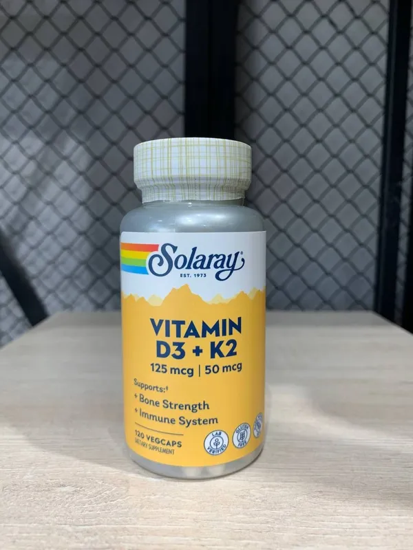 Solaray Vitamin D3 + K2 5000 IU (120 capsules)