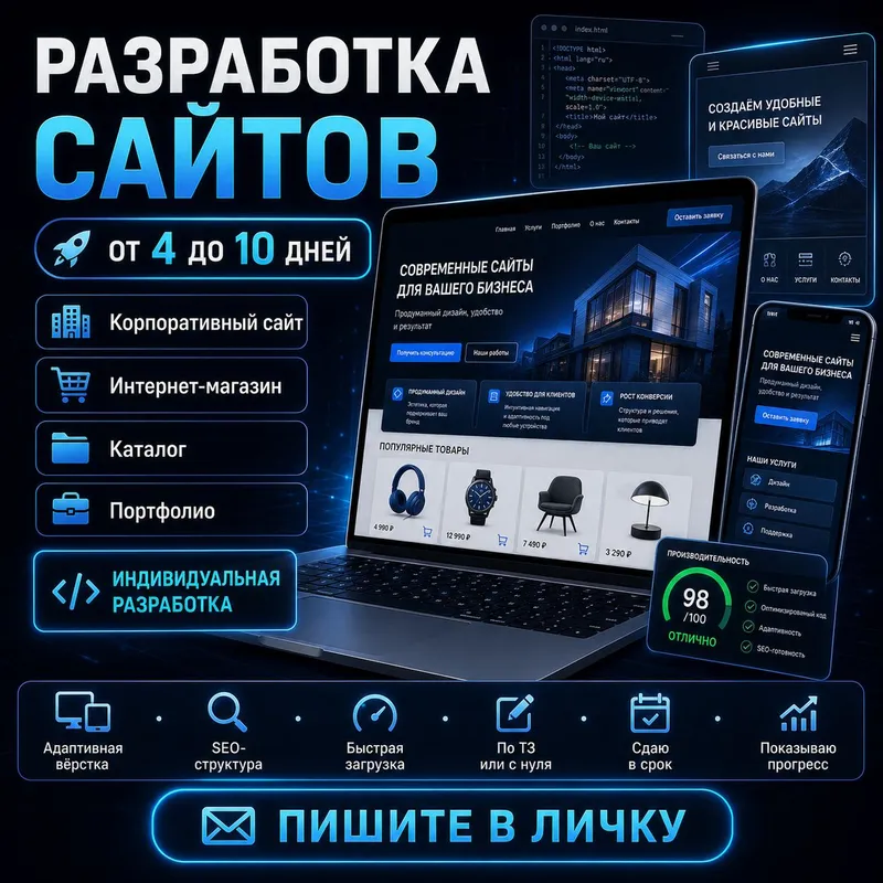 Создам сайты быстро и качественно любой сложности
