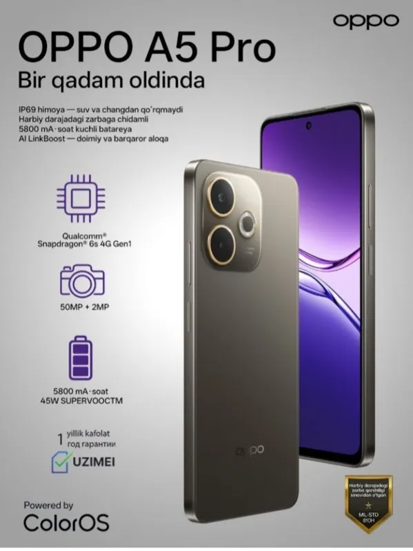 Oppo A 5 pro telefon sotiladi Oppo A 5 pro telefon sotiladi