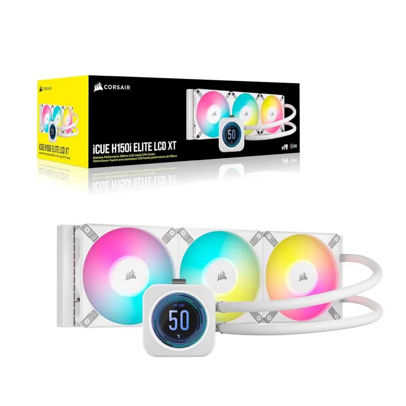 !Suyuqlik bilan sovutgich Corsair iCUE H150i ELITE LCD XT White 360mm|QQS bilan narxi 2