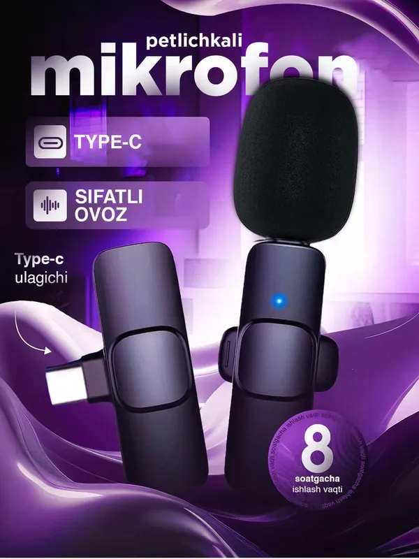Android smartfonlar uchun K11 simsiz mikrofon 1 Android smartfonlar uchun K11 simsiz mikrofon 1