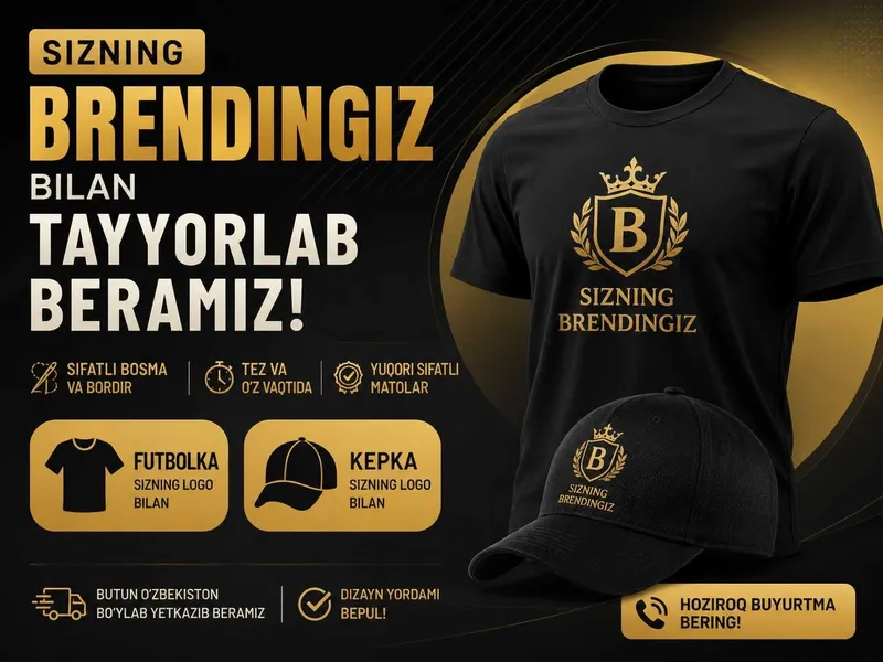 Futbolka va kepkaga logo bosish | Brend kiyimlar DTF Buyurtma asosida 1