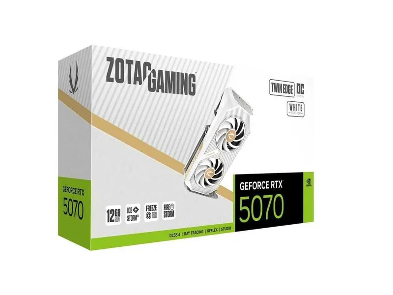 }Видеокарта ZOTAC GeForce RTX 5070 12GB GDDR7 Twin Edge OC White 1