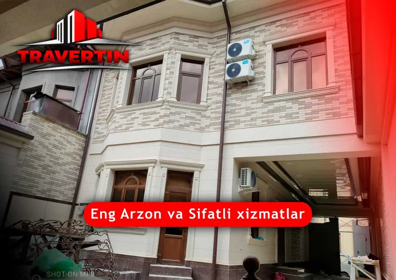 Travertin Marmarino Sokil fasad ishlari