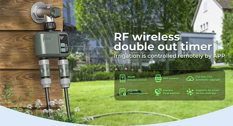 Умный WiFi таймер полива на 2 зоны + Беспроводной шлюз в комплекте — фото 3