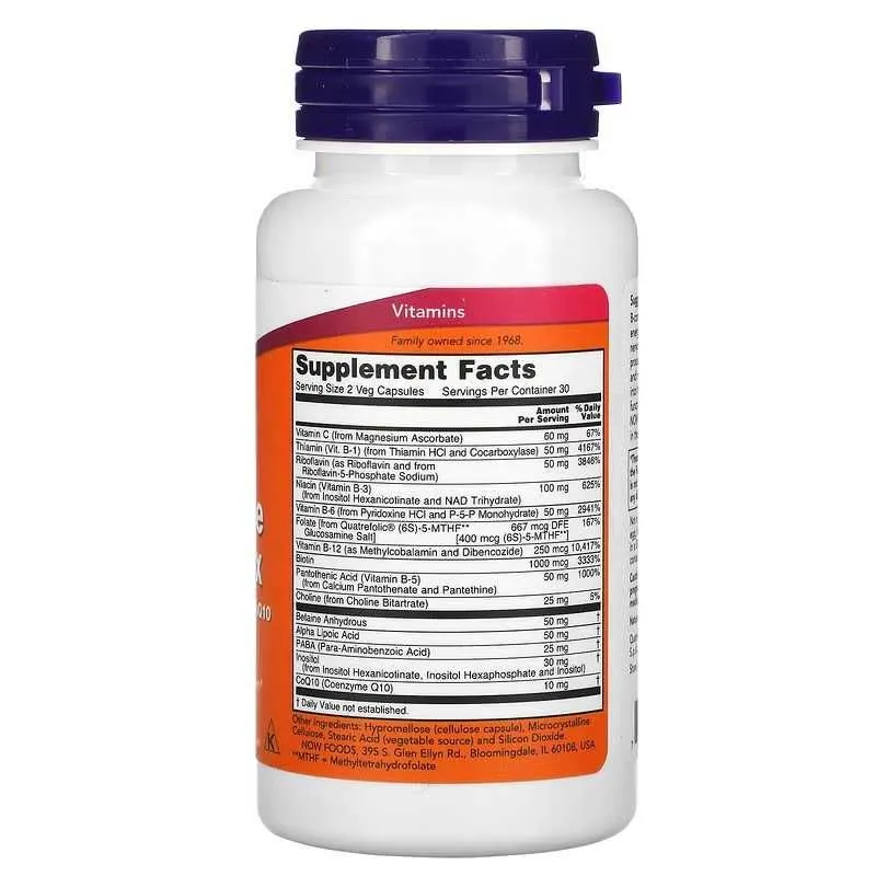 NOW Foods Co Enzyme B Complex B Co-Enzyme B-Complex 60 Veg Caps — фото 1