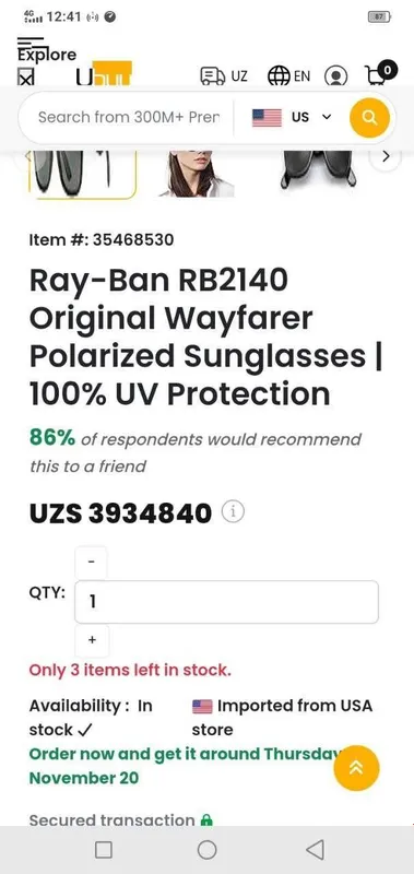 Ray Ban RayFarer очки солнцезащитные