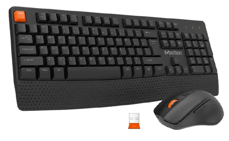 Meetion C4130 — беспроводной эргономичный комплект: русская клавиатура + мышь