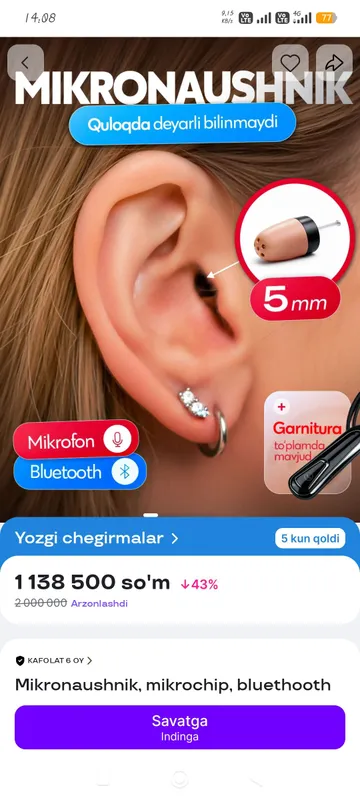 Micro Naushnik imtihonlar uchun juda mos
