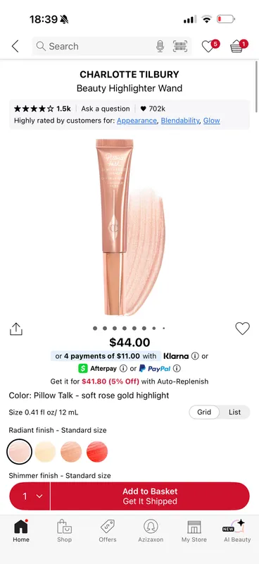 ✨ Charlotte Tilbury Pillow Talk Beauty Blush Wand 1
