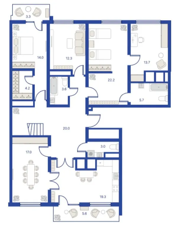 5-комнатная квартира, 231 м2, Мирзо Улугбек 1