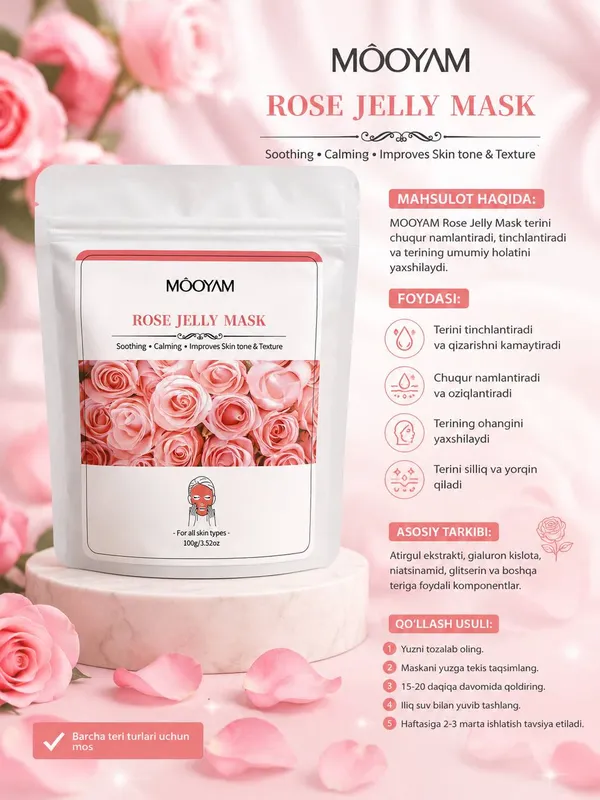 MOOYAM Rose Jelly Mask