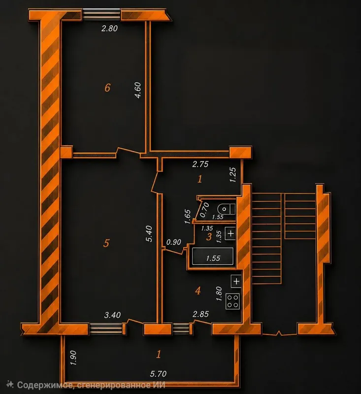 2 xonali kvartira sotiladi, 55 m², 2/4, ta’mirsiz (g‘ishtli uy)